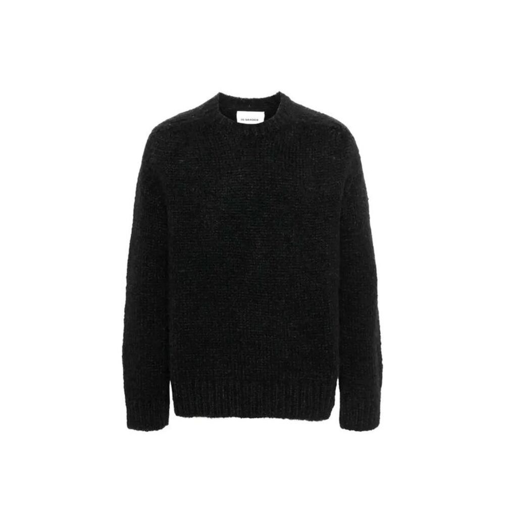 Jil Sander Black Alpaca Leather Men's Sweater